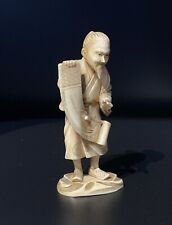 japan okimono - parchment fisherman