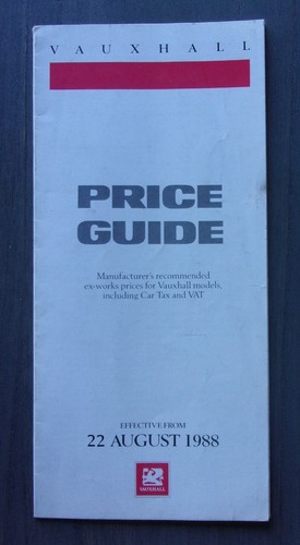 Vauxhall range orig 1988 - orig, uk
