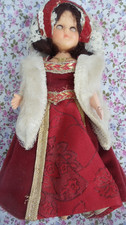 VINTAGE 1950's RODDY TYPE 7"  HARD PLASTIC DOLL ANN BOLEYN TLC