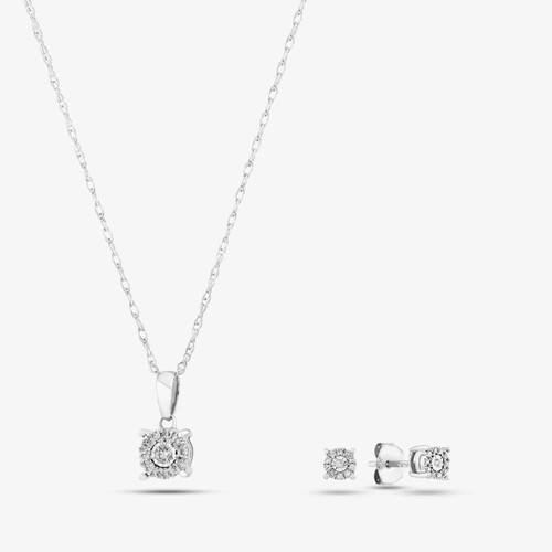 9ct white gold 10ct diamond - white,