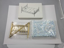 Vintage Dollhouse Brass Bed w/