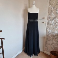 Monsoon Originals Black Silk Strapless Evening Dress Beaded UK16 36"