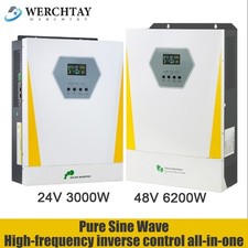 Werchtay Hybrid Solar Inverter Off Grid 48V 6.2KW 24V 3KW MPPT Charge Controller