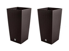 Set of 2 Tall Brown Square