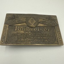 Vintage Budweiser Belt Buckle Genuine Anheuser Busch Solid Brass