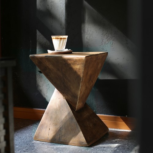 Concrete tree stump stool - tree,