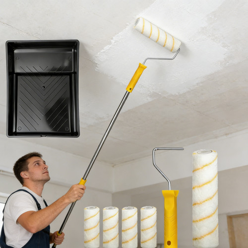 Paint roller kit - paint, wall