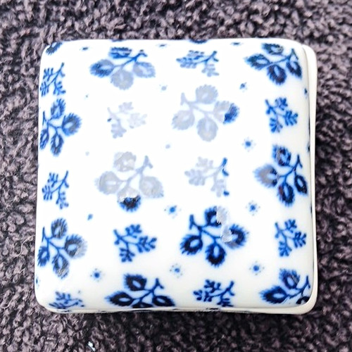 Blue white floral porcelain - &,