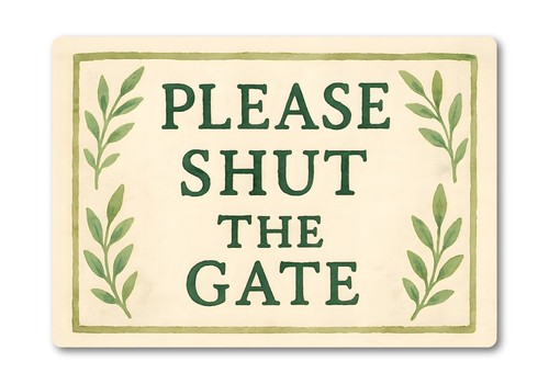 Please shut the gate - shut, outdoor