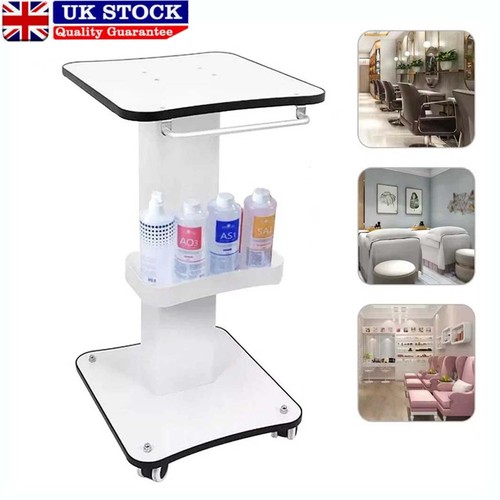 Beauty salon trolley wheels - on,