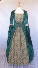 Green Medieval Dress, Pagan Wedding Gown, Custom Made to size and plus sizes