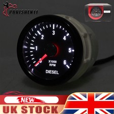 52mm 0-6000 RPM Tachometer Tacho Gauge Diesel Motor Engine Rev Counter Meter UK