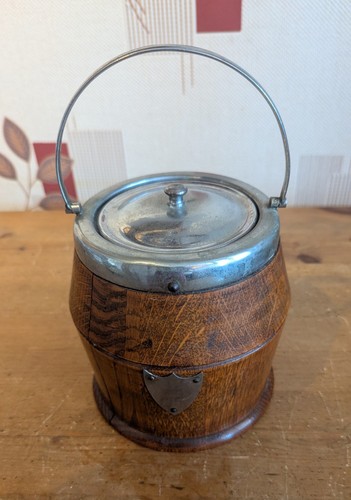 Vintage wood metal tea caddy - vintage,