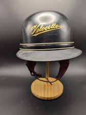 Vintage Black Clipper Stadium Velocette IMOTT Motorcycle Helmet Pudding Basin