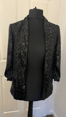 Black sequinned jacket - m,