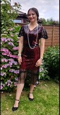 1920s Flapper Dress Red &