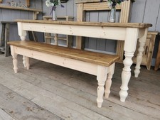 6 Ft Rustic Reclaimed Plank farmhouse dining table and bench