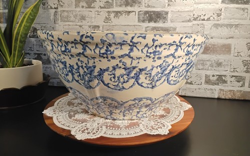Large antique blue white - antique,