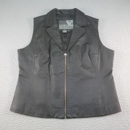 Vintage leather vest - leather, womens