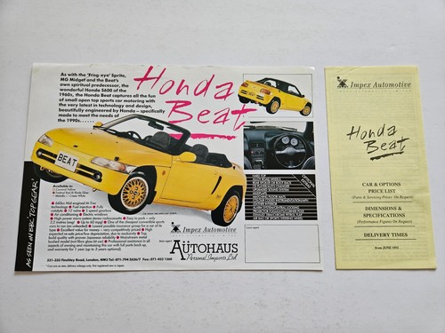 Honda beat sales brochure - sales,