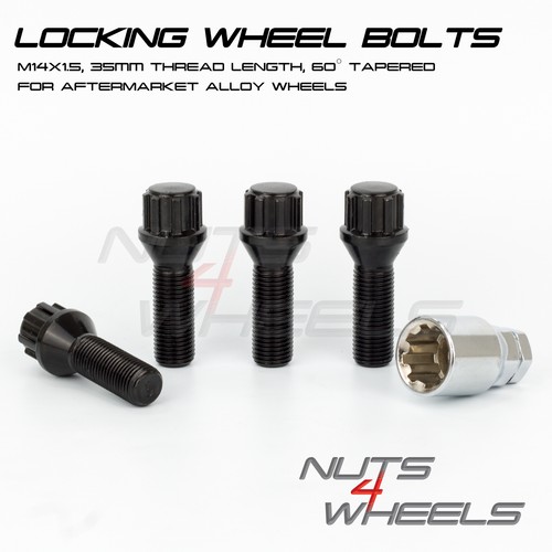 Black 35mm long locking wheel - 35mm,