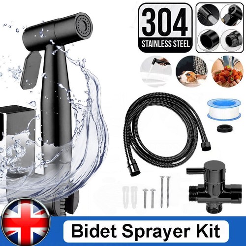 Black bidet toilet - spray, kit