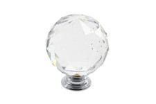 CLEAR CRYSTAL DIAMOND GLASS DOOR KNOBS CUPBOARD DRAWER FURNITURE HANDLE CABINET