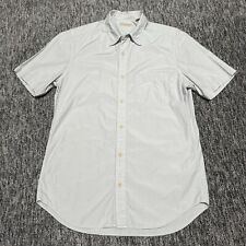 Burberry Brit Shirt Mens Medium Grey Slim Fit Short Sleeve Cotton Designer Smart