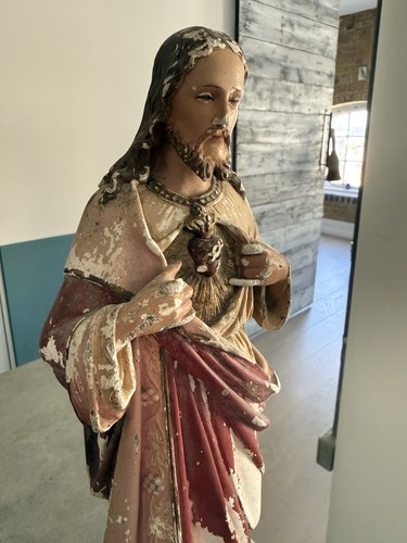 Religious statue with patina - statue,