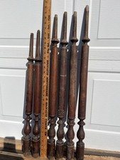 6 antique walnut handrail / stair spindles