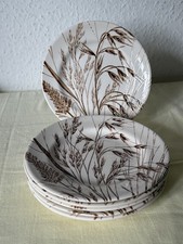 Vintage Retro English Ironstone Tableware Wild Oats Set of 6 Side Plates - EXC