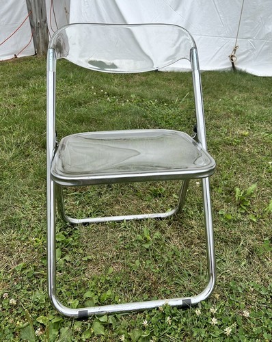 Lucite chrome folding - lucite, chair