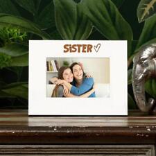 White Engraved Sister Picture Photo Frame Heart Gift Landscape FW900