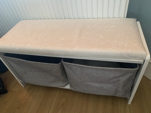 Storage bench seat - bench, grey