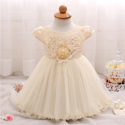 Cream baby girl dress - cream,