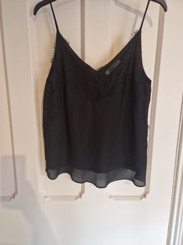 Black floaty cami with lace - cami,