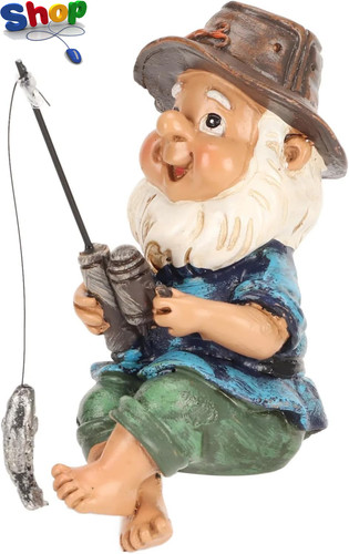 Fishing gnome ornaments - gnome, funny