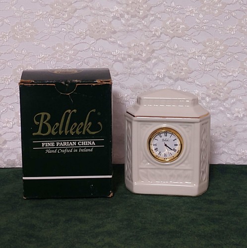 Belleek porcelain desk - belleek, clock