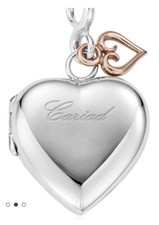 CLOGAU CARIAD LOCKET Necklace  Heart Sterling Silver Welsh Rose Gold