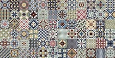 Patchwork effect Victoria Multi Pattern wall tiles. 165 x 165mm Spanish Tiles