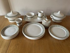Vintage 1970s Figgjo Flint Ceramic Sputnik Pattern Dinner Set Mid Century