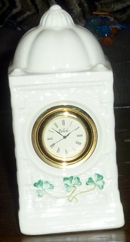 Belleek ireland clovers clock - belleek,
