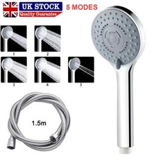 5 Mode Shower Head Bath High Pressure LARGE Chrome Handset Heads Water Saving