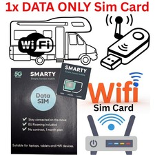 1 x  Smarty sim DATA ONLY SIM