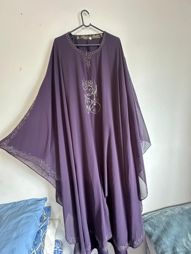 Fancy purple abaya premium - purple,