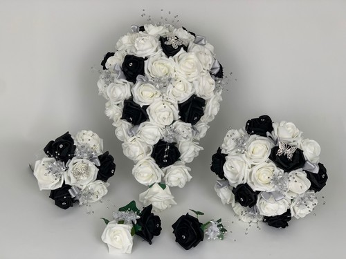 Wedding bouquets black ivory - bouquets,