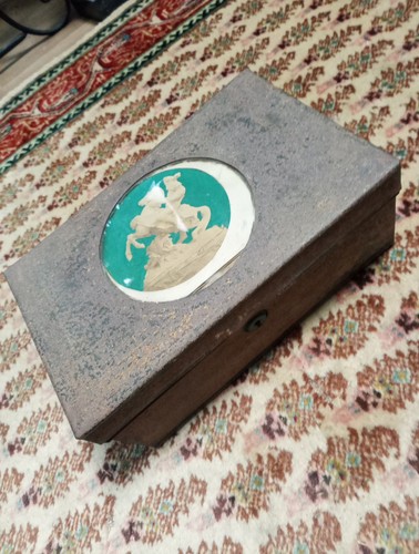 Antique vintage metal tin - vintage, cash