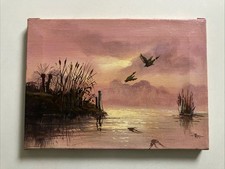 Vintage Oil Painting Flying