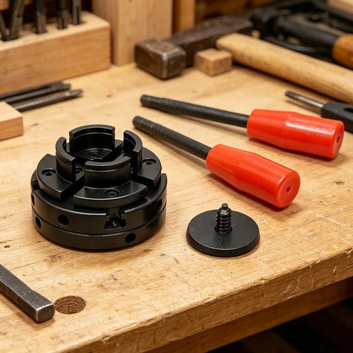 Round jaw wood lathe chuck - lathe, 4
