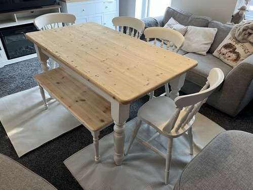 Farmhouse table chairs and - table,